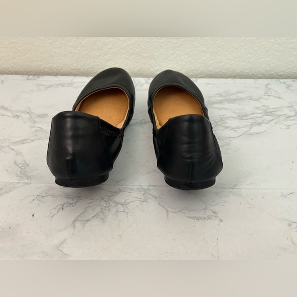 Time and Tru Black Faux Leather Ballet Flats Sz 8 Memory Foam Scrunch​ - Picture 3 of 6